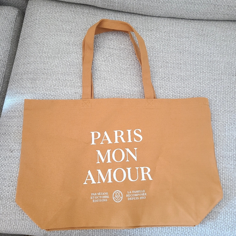 Paris Orange/Tan Tote Bag